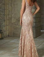 Meerjungfrau-Partykleid, elegantes Blumenmuster, Hochzeitsgast, formelles Abendkleid, U-Ausschnitt, ärmellos, bodenlang, Spitze mit Spitzeneinsatz, Muster/Druck